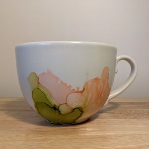 2 Hand-painted Porcelain Coffee Mugs